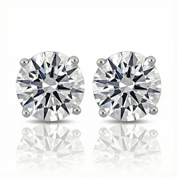 14K White Gold ~4.00ctw Lab-Grown Diamond Stud Earrings