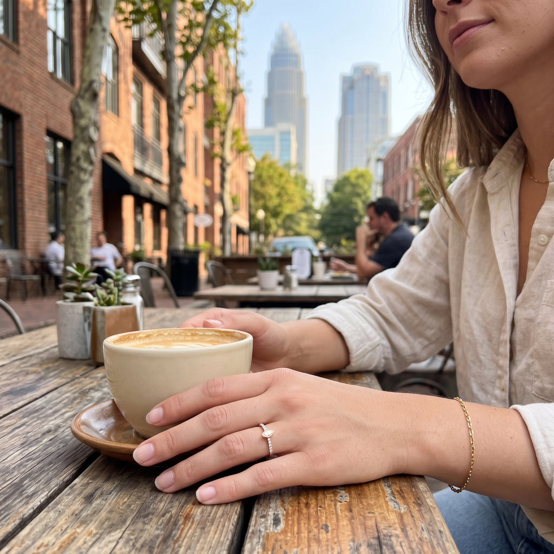 Marquise Lab-Grown Diamond Bezel Promise Ring