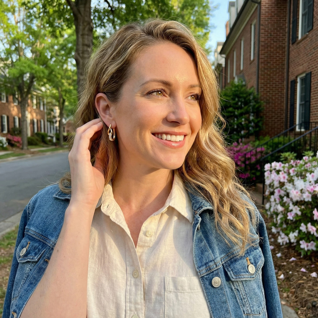 Le Vian® Nude Diamonds™ Earrings in 14K Honey Gold™ – 1/5ct Sleek, sculptural, and beautifully modern — these Le Vian® earrings feature 1/5 cts. of sparkling Nude Diamonds™ set within an elegant twisted silhouette