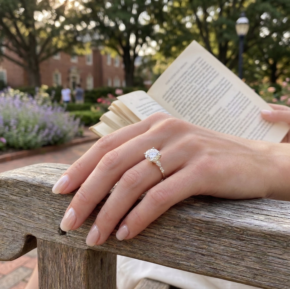 2.23 ctw Lab-Grown Diamond Engagement Ring | 14K Yellow Gold | Round Cut Center & Side Stones | Classic Twist Setting - Brownee Jewelers