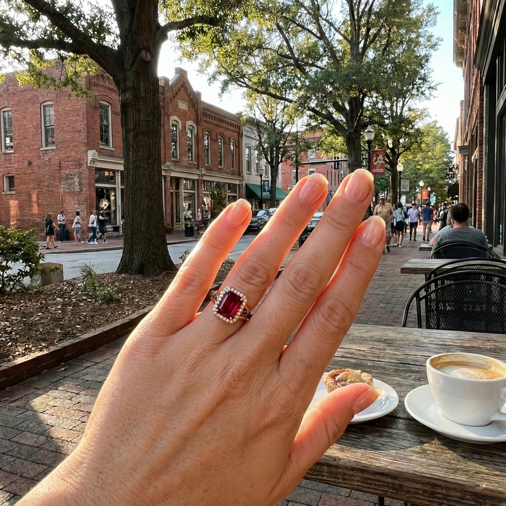 Le Vian® 14K Strawberry Gold® Ring with Raspberry Rhodolite®, Chocolate Diamonds® & Nude Diamonds™ Rich color and radiant sparkle define this stunning Le Vian® ring