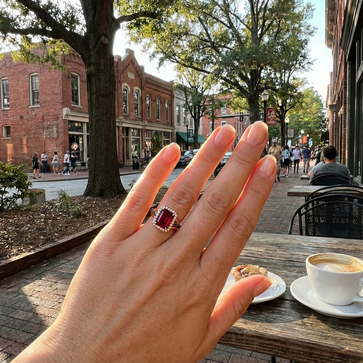 Le Vian® 14K Strawberry Gold® Ring with Raspberry Rhodolite®, Chocolate Diamonds® & Nude Diamonds™ Rich color and radiant sparkle define this stunning Le Vian® ring