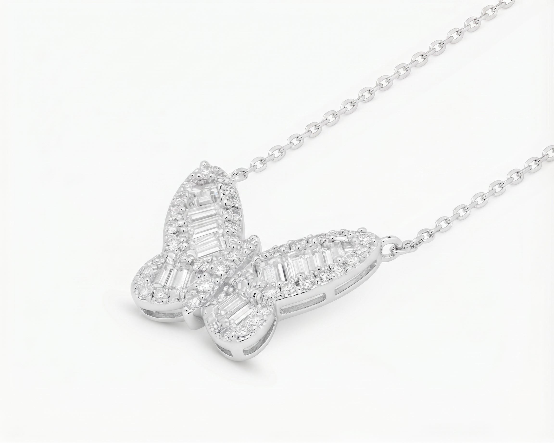 14KT WHITE GOLD DIAMOND BUTTERFLY 