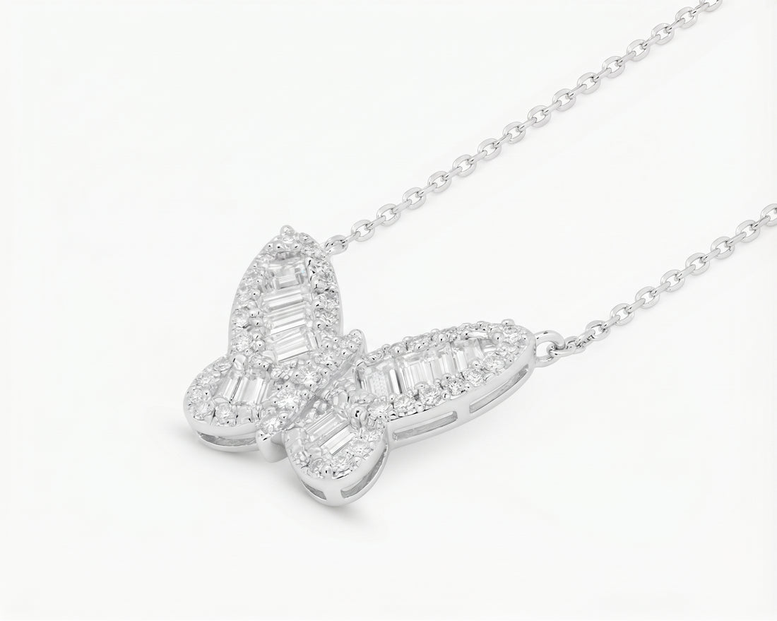 14KT WHITE GOLD DIAMOND BUTTERFLY 