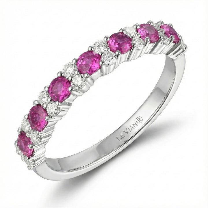 Le Vian® 14K Vanilla Gold® Ring with Passion Ruby™ & Vanilla Diamonds® Vivid color meets timeless sparkle in this elegant Le Vian® band