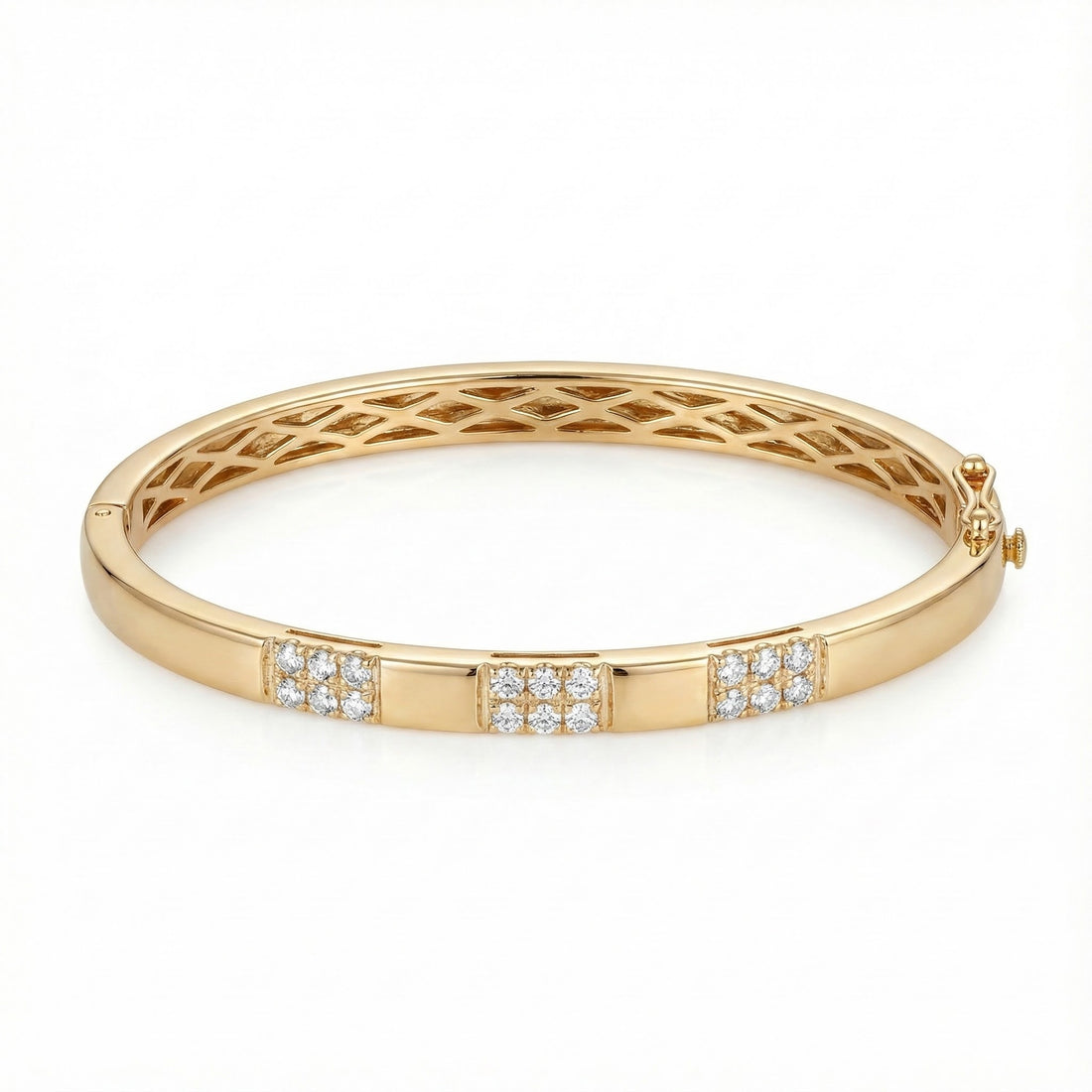 Le Vian® 14K Honey Gold™ Nude Diamond™ Bangle (1/2 ctw) This elegant Le Vian® bangle showcases 1/2 carat of Nude Diamonds™ arranged in three shimmering diamond-accented stations.