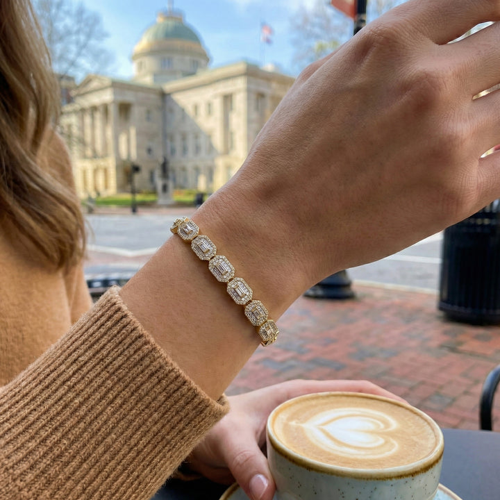 Diamond Baguette Link Bracelet