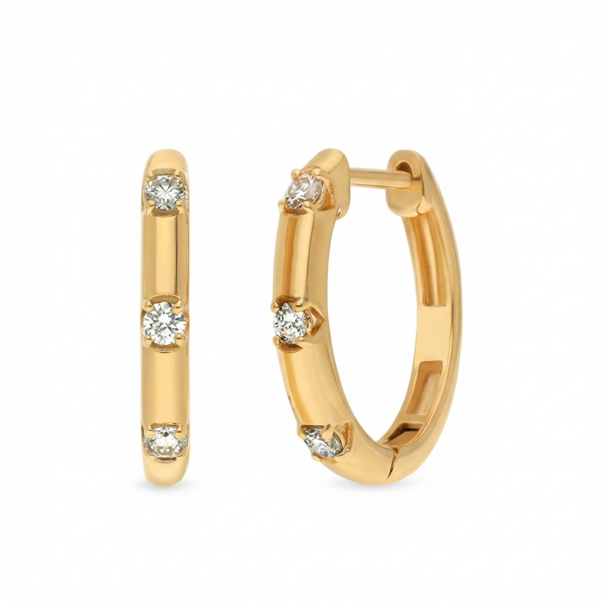 Le Vian® Nude Diamonds™ Huggie Earrings in 14K Honey Gold™ – 1/3ct Elevate your everyday look with these beautifully refined Le Vian® huggie earrings, featuring 1/3 cts. of sparkling Nude Diamonds™ set into warm, glowing 14K Honey Gold™