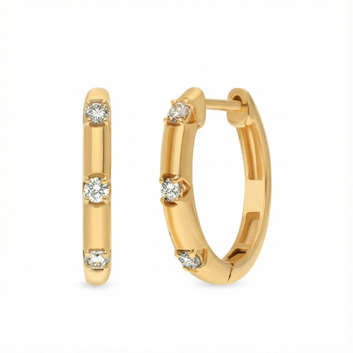 Le Vian® Nude Diamonds™ Huggie Earrings in 14K Honey Gold™ – 1/3ct Elevate your everyday look with these beautifully refined Le Vian® huggie earrings, featuring 1/3 cts. of sparkling Nude Diamonds™ set into warm, glowing 14K Honey Gold™