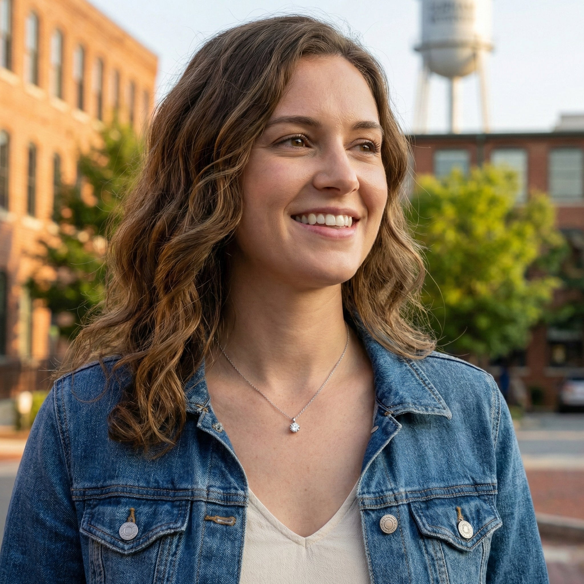 Round CZ Solitaire Pendant Necklace | Sterling Silver | 20" Chain - Brownee Jewelers