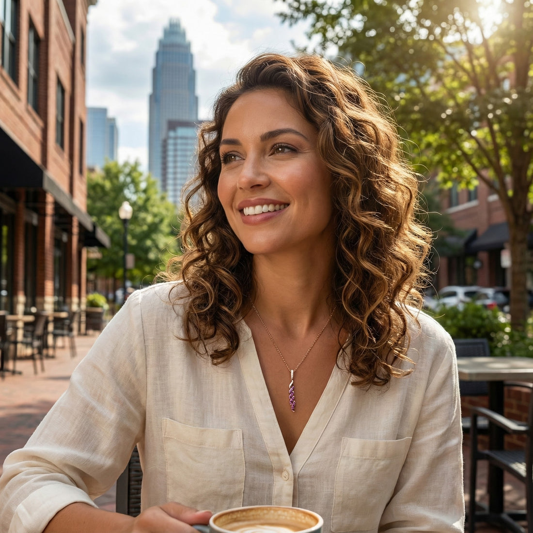 Le Vian® Pink Sapphire Ombré & White Sapphire Pendant in 14K Strawberry Gold® Graceful color and fluid design define this Le Vian® pendant featuring 3/8 ct. of Pink Sapphire Ombré, beautifully graduated for a soft, romantic glow