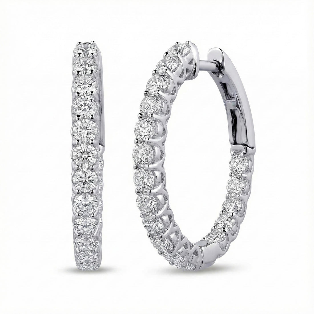 Lafonn 16mm x 20mm Inside-Out Oval Hoop Earrings