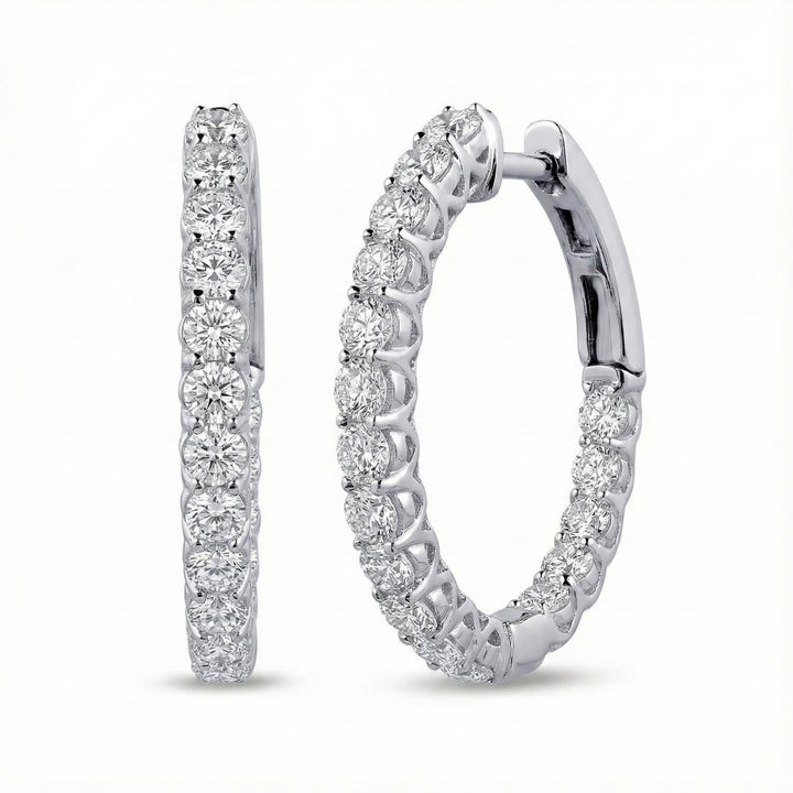 Lafonn 16mm x 20mm Inside-Out Oval Hoop Earrings