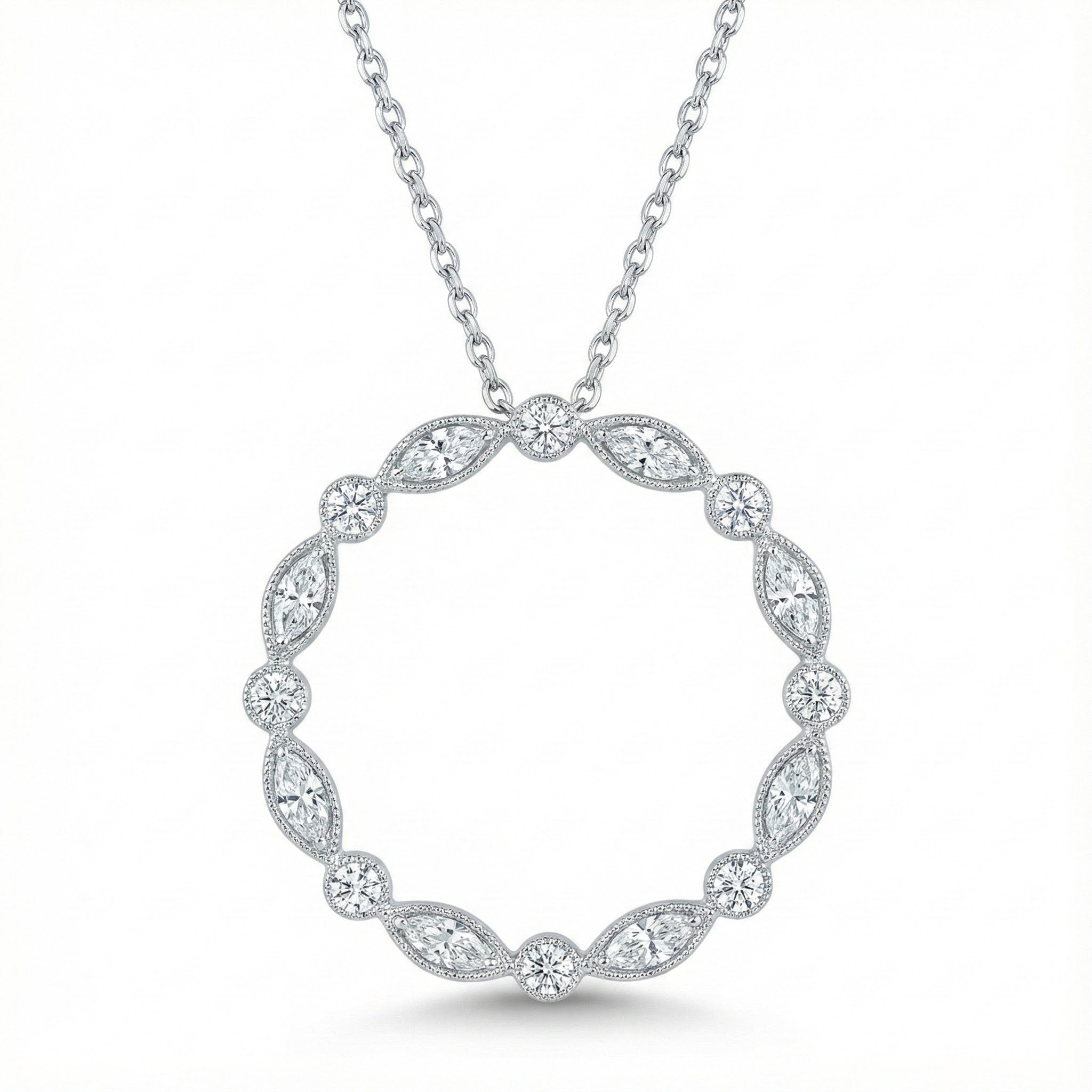 Le Vian Couture® P95 Platinum Pendant with Vanilla Diamonds® Sleek, refined, and beautifully modern, this Le Vian Couture® pendant showcases a graceful open-circle design crafted in luxurious P95 Platinum