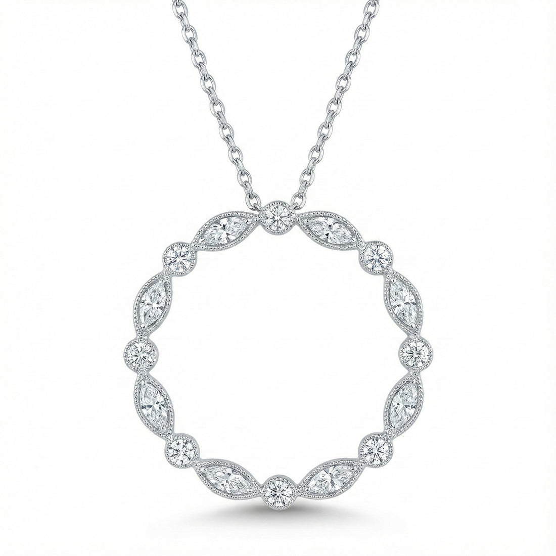 Le Vian Couture® P95 Platinum Pendant with Vanilla Diamonds® Sleek, refined, and beautifully modern, this Le Vian Couture® pendant showcases a graceful open-circle design crafted in luxurious P95 Platinum
