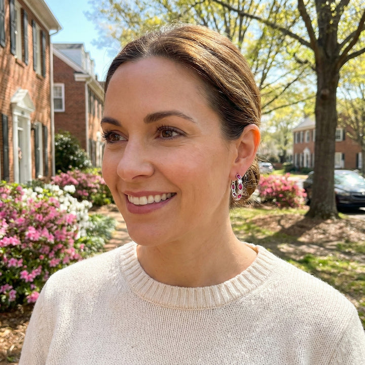 Le Vian® 14K Vanilla Gold® Passion Ruby® & Vanilla Diamond® Hoop Earrings These stunning Le Vian® hoops showcase 1 1/2 cts. of Passion Ruby® in a beautiful alternating pattern of oval and marquise shapes, radiating rich, vibrant pink-red color