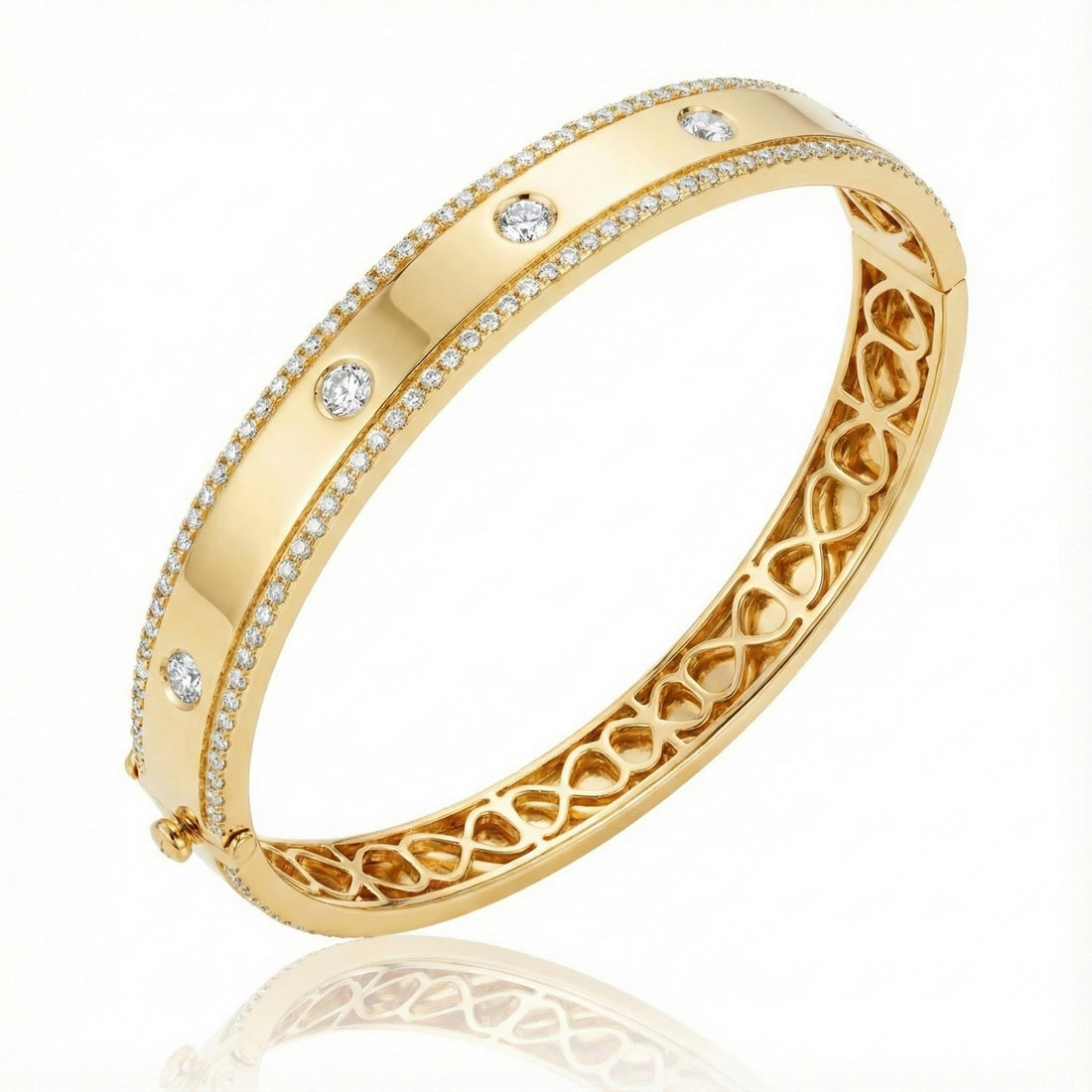 Le Vian® 14K Honey Gold™ Nude Diamond™ Bangle (1.20ctw) Sophisticated and sleek, this Le Vian® bangle showcases 1 1/5 cts. of sparkling Nude Diamonds™ set in radiant 14K Honey Gold™