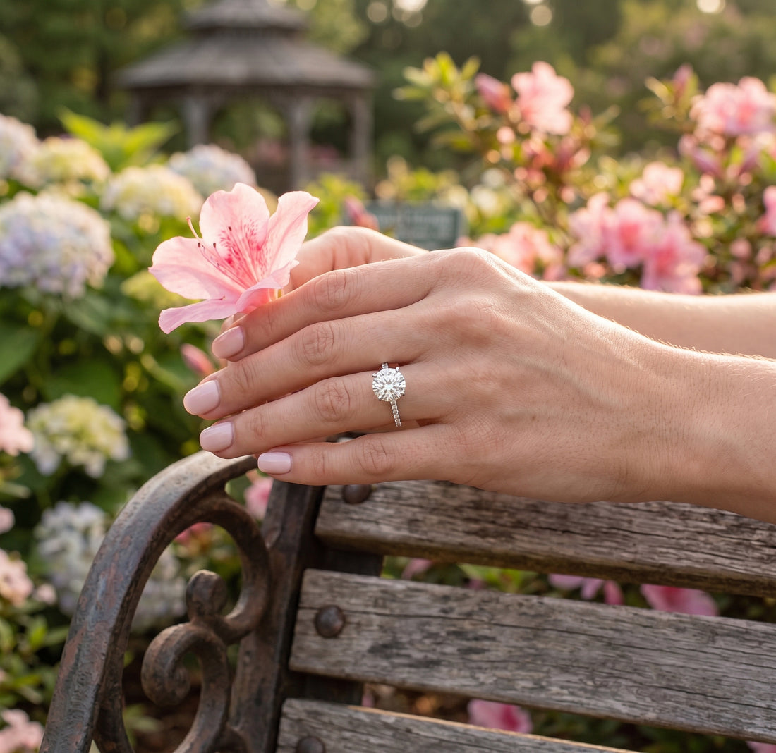 Round Lab-Grown Diamond Engagement Ring | 14K White Gold | 2.85 CTW | Round Center with Round Diamond Band | LGKR37068R270-GW4 - Brownee Jewelers