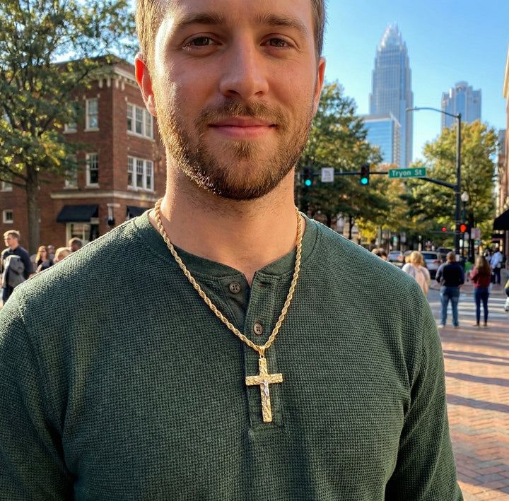 10K Two-Tone Gold Crucifix Pendant