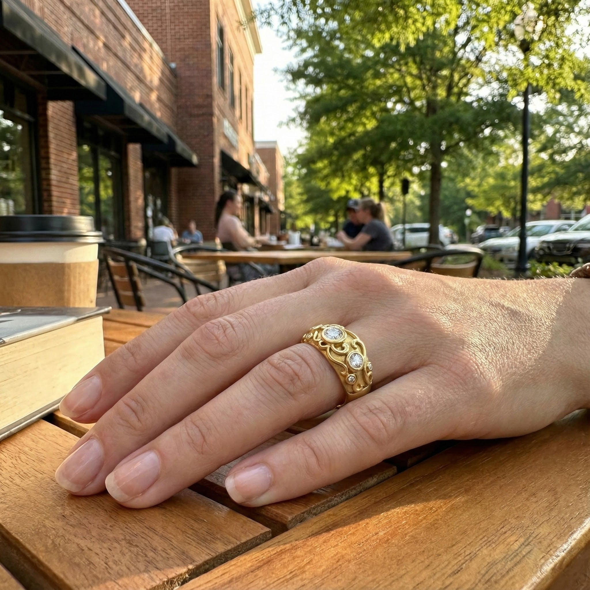 Le Vian® 14K Honey Gold™ Ring with 3/8 cts. Nude Diamonds™ Crafted in rich 14K Honey Gold™, this Le Vian® ring showcases 3/8 cts. of Nude Diamonds™ in a stunning vintage-inspired design