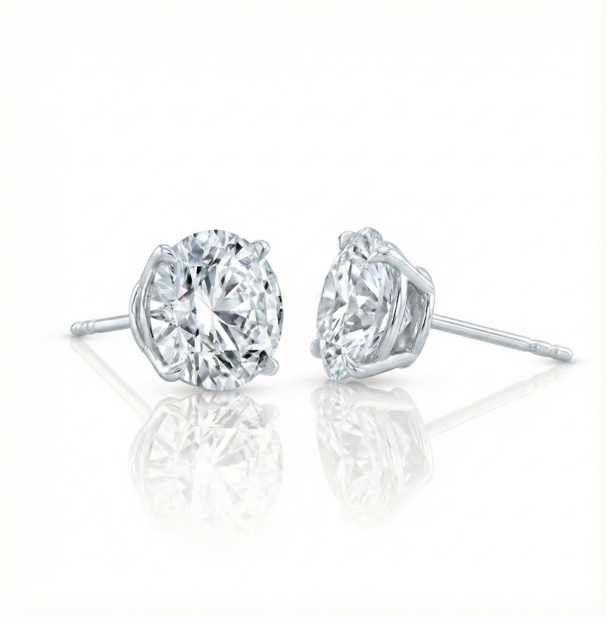 14K White Gold 5.00ctw Lab-Grown Diamond Stud Earrings