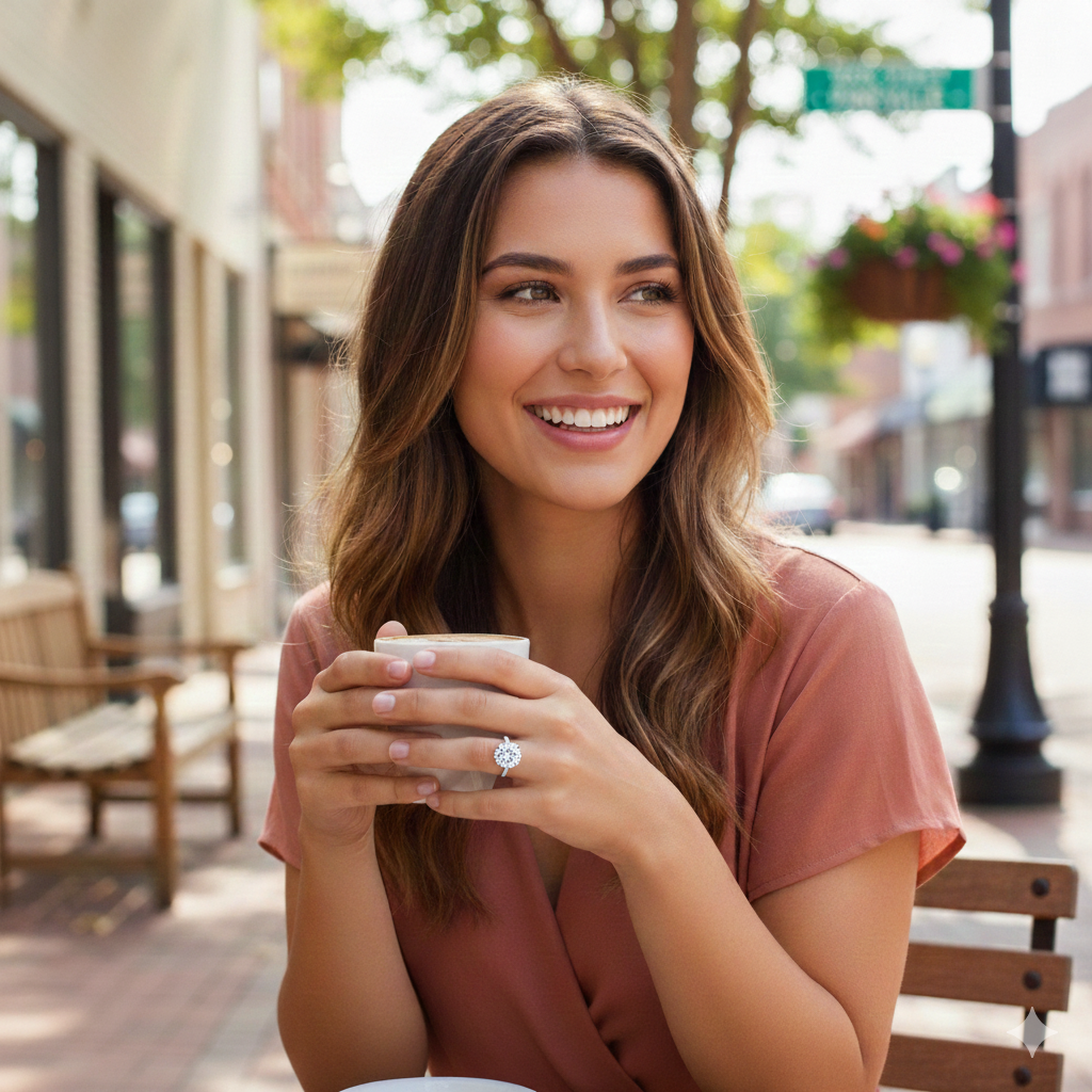 A timeless and elegant design, this round solitaire ring features Lafonn’s signature simulated diamond set in a classic four-prong setting