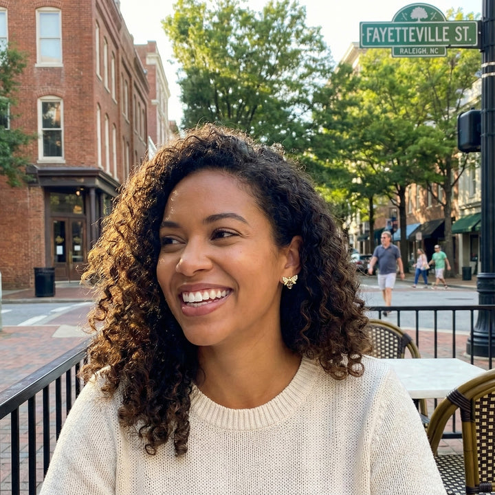 Diamond Bee Stud Earrings | 14K Yellow Gold | 0.52 ctw White & Chocolate Diamonds - Brownee Jewelers