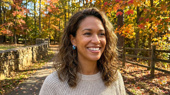 Multi-Gemstone Cluster Stud Earrings | 14K White Gold | 2.07 ctw | Blue Zircon, Tanzanite & Topaz - Brownee Jewelers