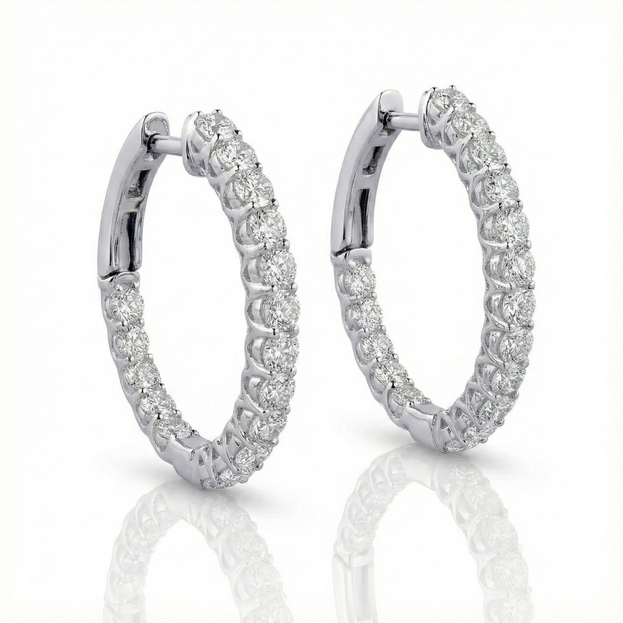 Lafonn 16mm x 20mm Inside-Out Oval Hoop Earrings