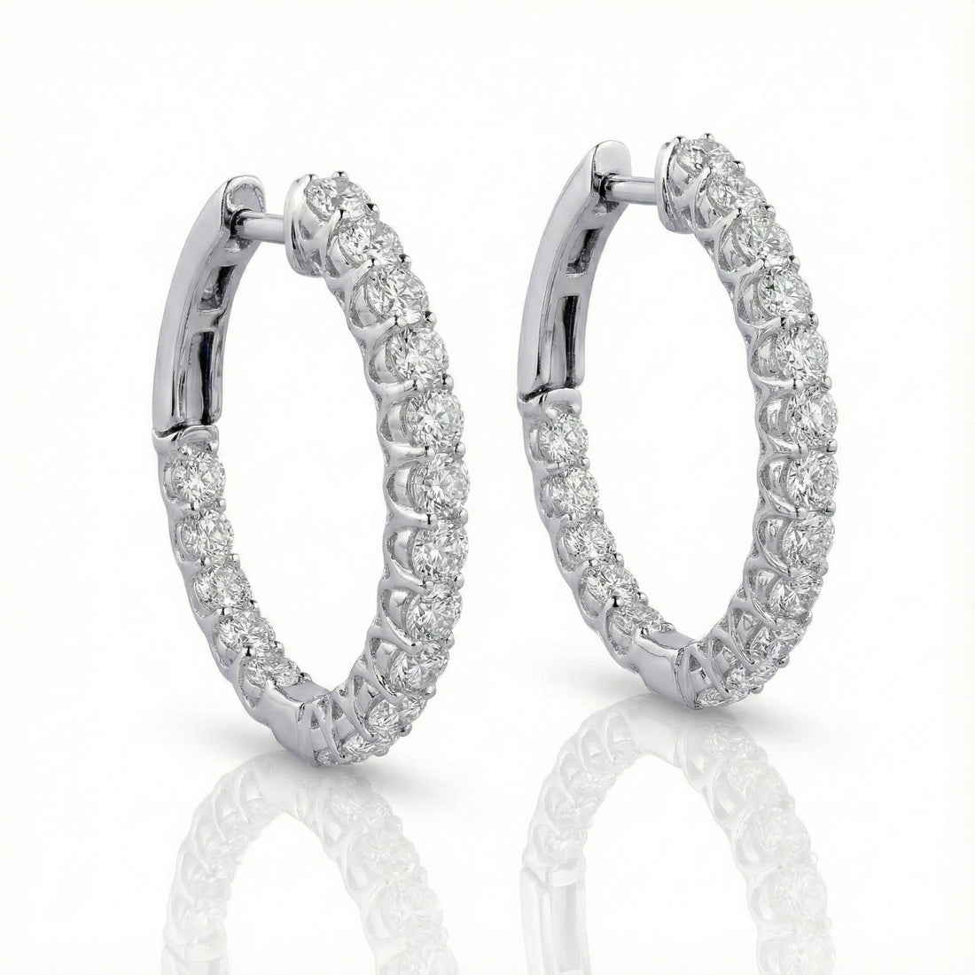 Lafonn 16mm x 20mm Inside-Out Oval Hoop Earrings