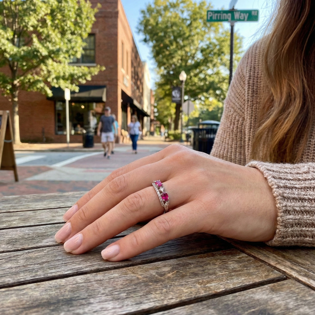 Le Vian® 14K Vanilla Gold® Passion Ruby® & Vanilla Diamond® Ring (7/8ctw) This romantic Le Vian® band showcases 5/8 cts. of vivid Passion Ruby® gemstones accented by 1/4 cts