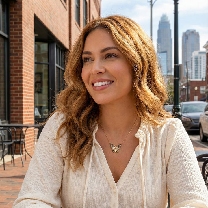 Le Vian Ombre® 14K Honey Gold™ Adjustable Butterfly Necklace with Chocolate Ombré® Diamonds This enchanting Le Vian Ombre® butterfly necklace blends warm sparkle with whimsical elegance