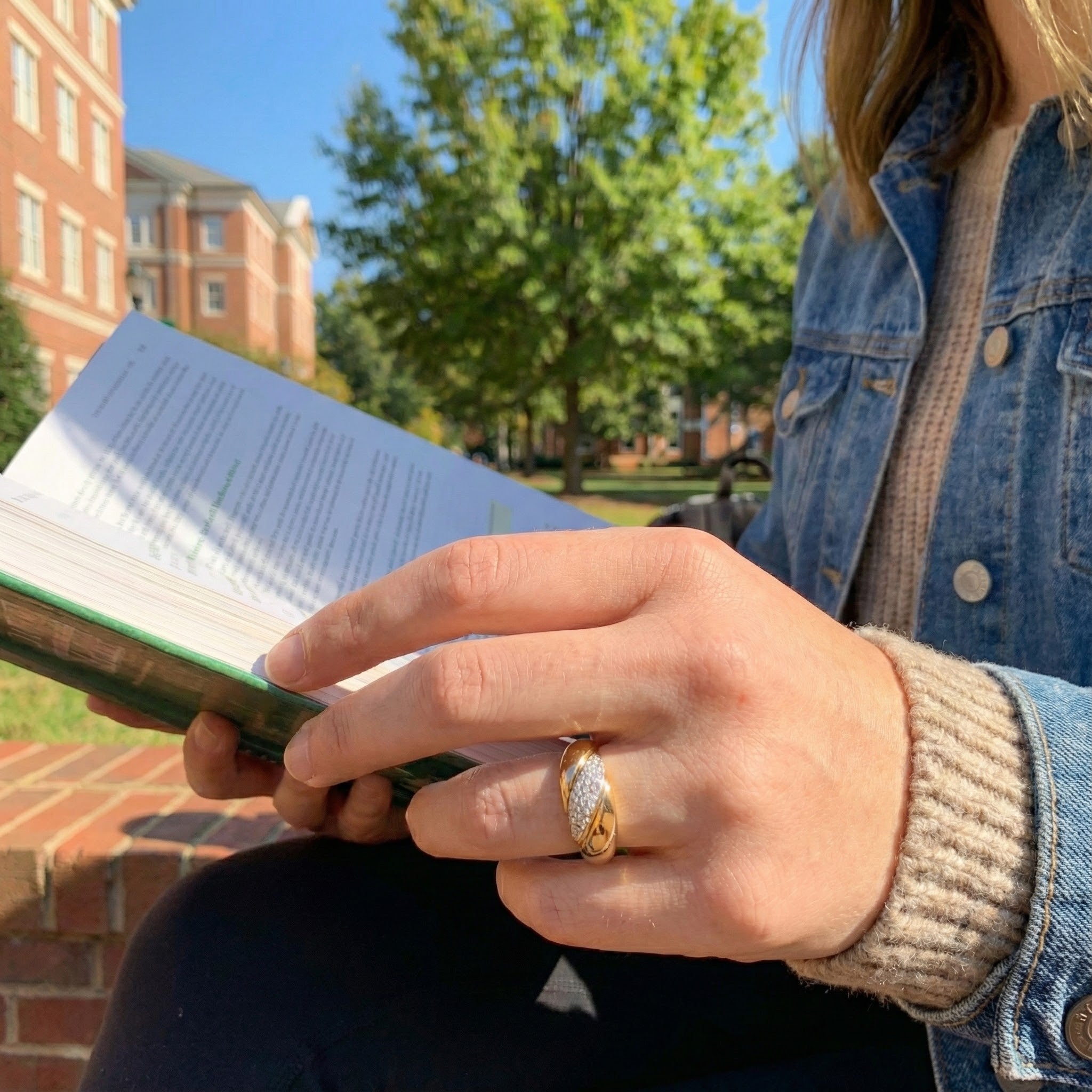 Le Vian® 14K Honey Gold™ Vanilla Diamond® Ring (1/8 ctw) This stylish Le Vian® ring features a modern, sculpted design in warm 14K Honey Gold™, highlighted by a shimmering panel of 1/8 cts. (0.125 ctw) Vanilla Diamonds®