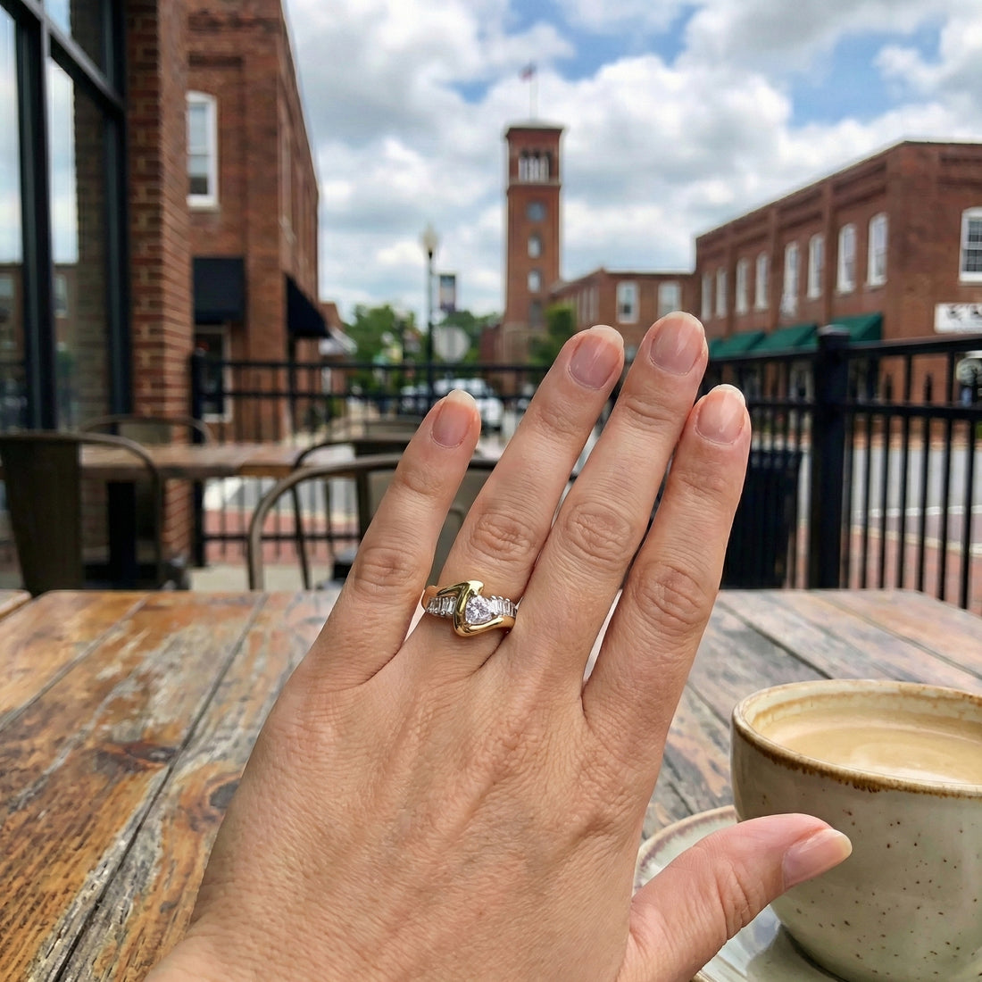 Trillion & Baguette Diamond Ring | 10K Yellow Gold | Vintage-Inspired Statement - Brownee Jewelers