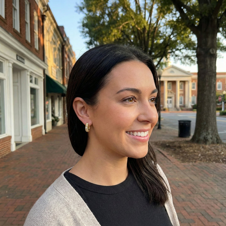 Diamond Bezel Hoop Earrings