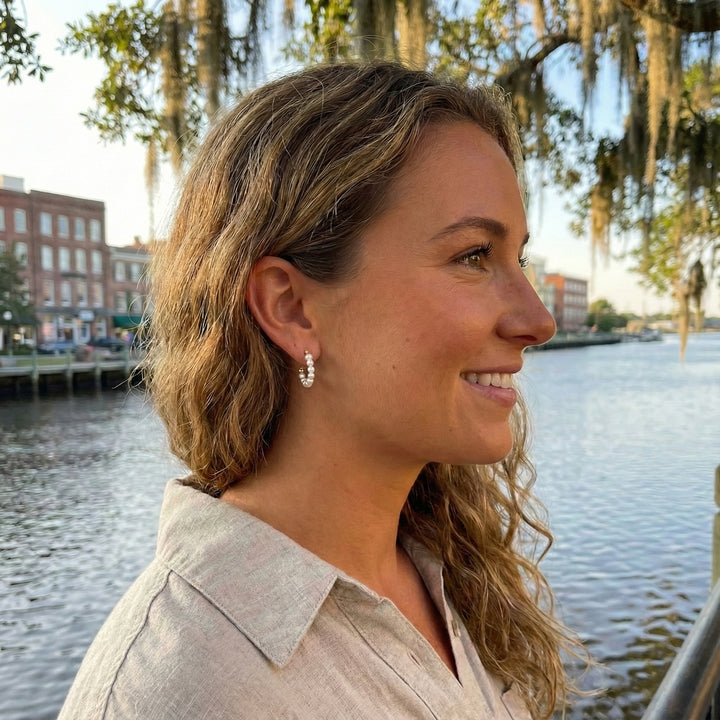 The Solstice Pearl Hoops