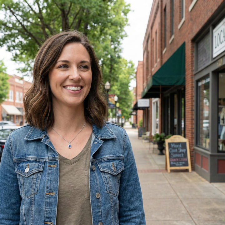 Sapphire Diamond Halo Pendant