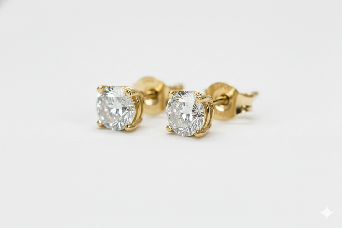 14K Yellow Gold 2.00ct Lab-Grown Diamond Stud Earrings (4-Prong)