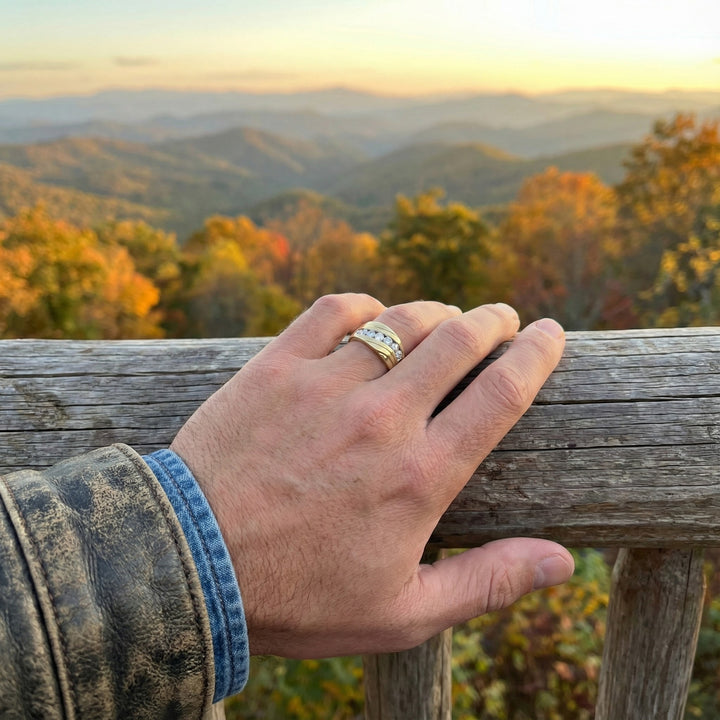 Seven Stone Lab-Grown Diamond Band | 2.00 ctw | 14K Yellow Gold Ring | Size 10 | Channel Set - Brownee Jewelers