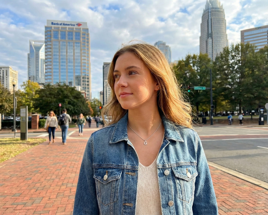 Silver Diamond Block “G” Initial Pendant – 1/10 CTW