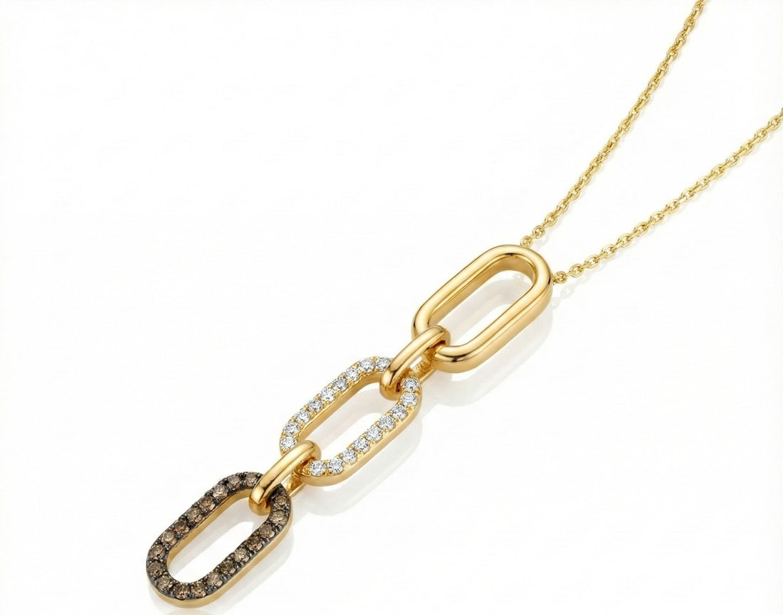 Le Vian® 14K Honey Gold™ Pendant with Chocolate Diamonds® & Nude Diamonds™ Contemporary style meets signature Le Vian® sparkle in this chic link-inspired pendant