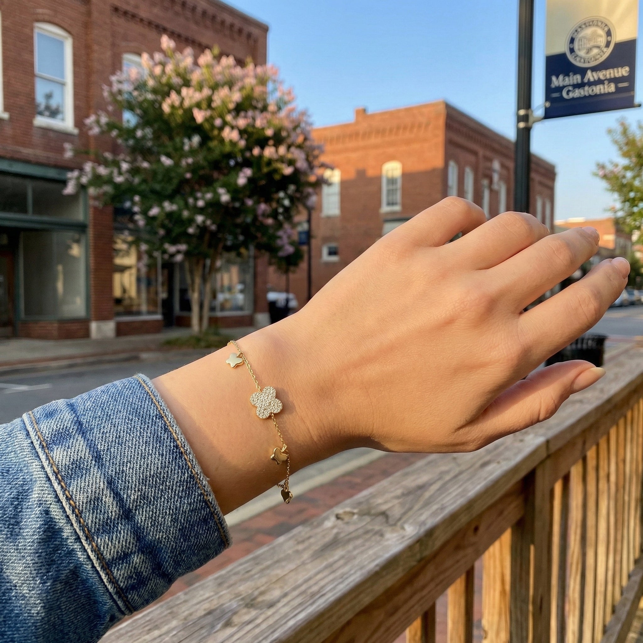 Diamond Pavé Butterfly Bracelet | 14K Yellow Gold | 0.11 ctw Round Diamonds - Brownee Jewelers