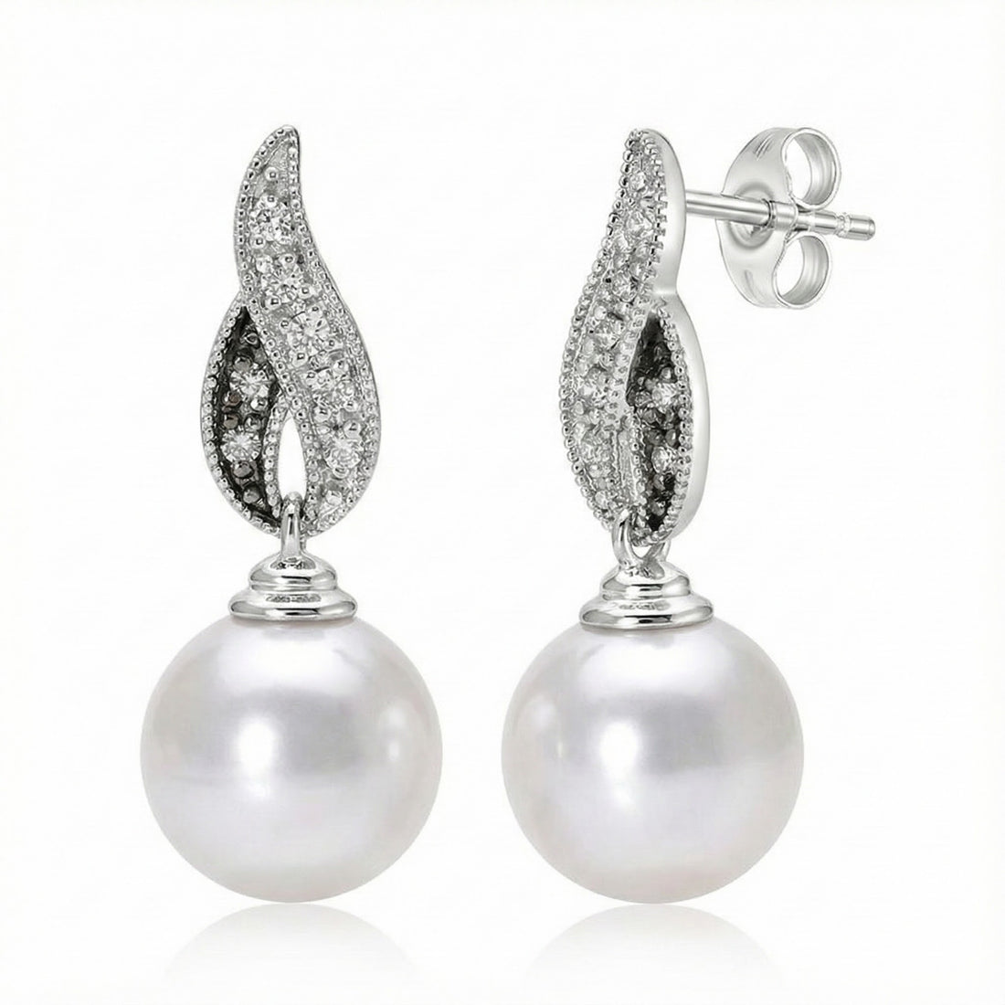Le Vian® Vanilla Pearl & Diamond Drop Earrings – 14K Vanilla Gold® Graceful and luminous, these elegant drop earrings by Le Vian showcase glowing Vanilla Pearls™ suspended beneath sculpted diamond-accented motifs
