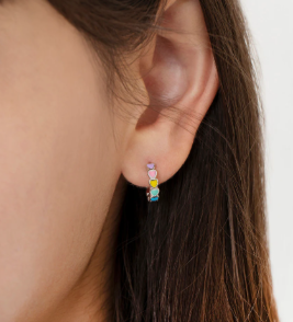 MULTI COLOR HEART EARRINGS 