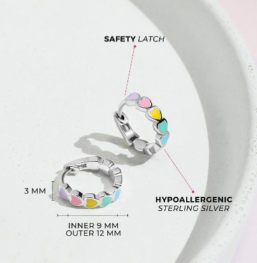 MULTI COLOR HEART EARRINGS 