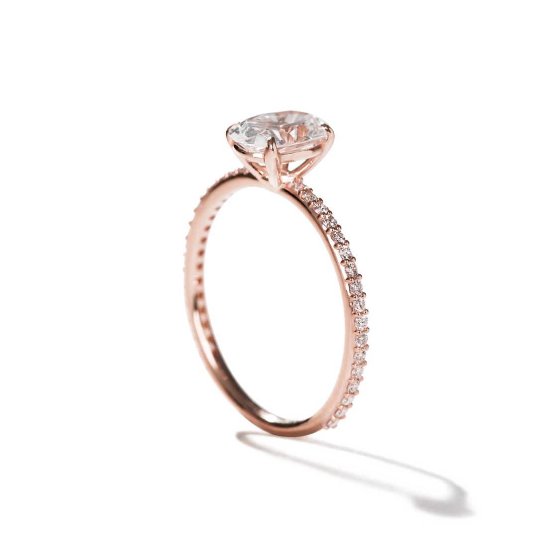 Solitaire Pave Engagement Ring