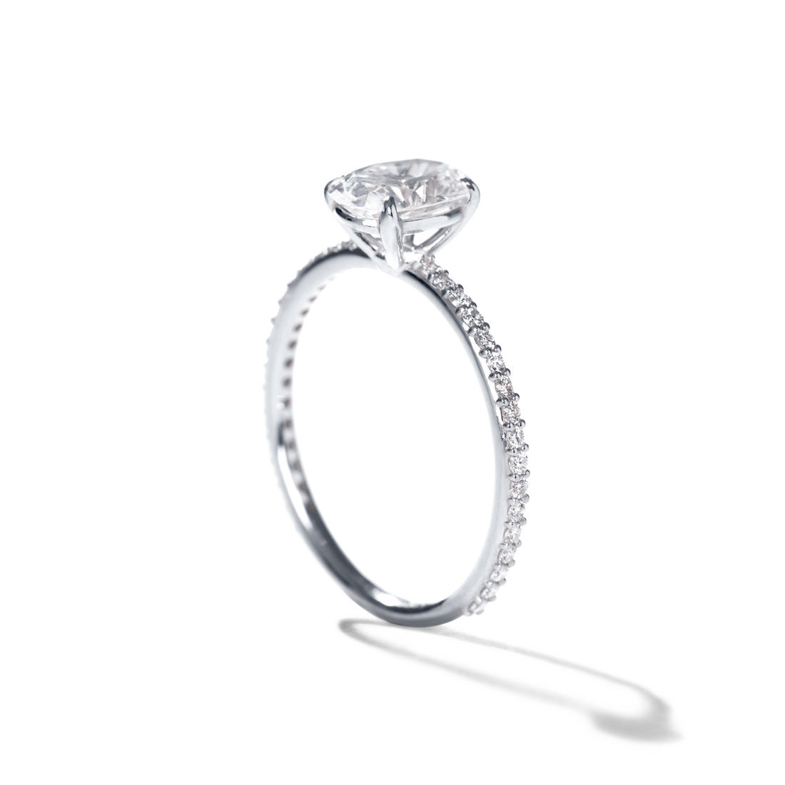 Solitaire Pave Engagement Ring