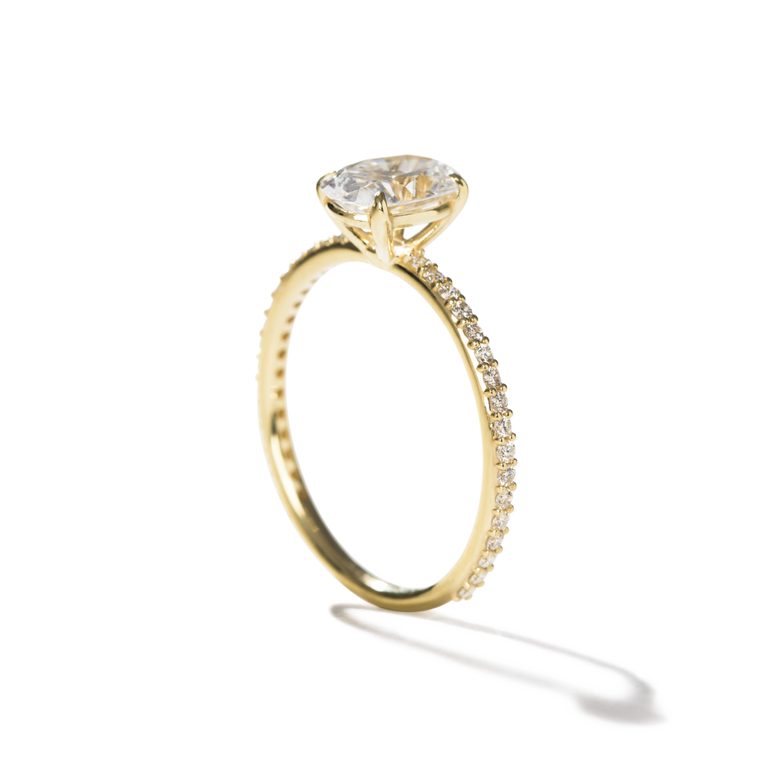 Solitaire Pave Engagement Ring