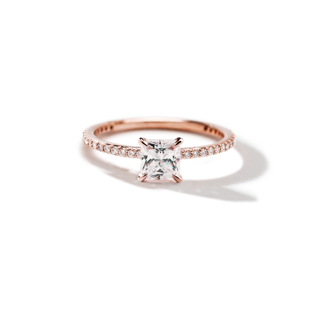 Solitaire Pave Engagement Ring