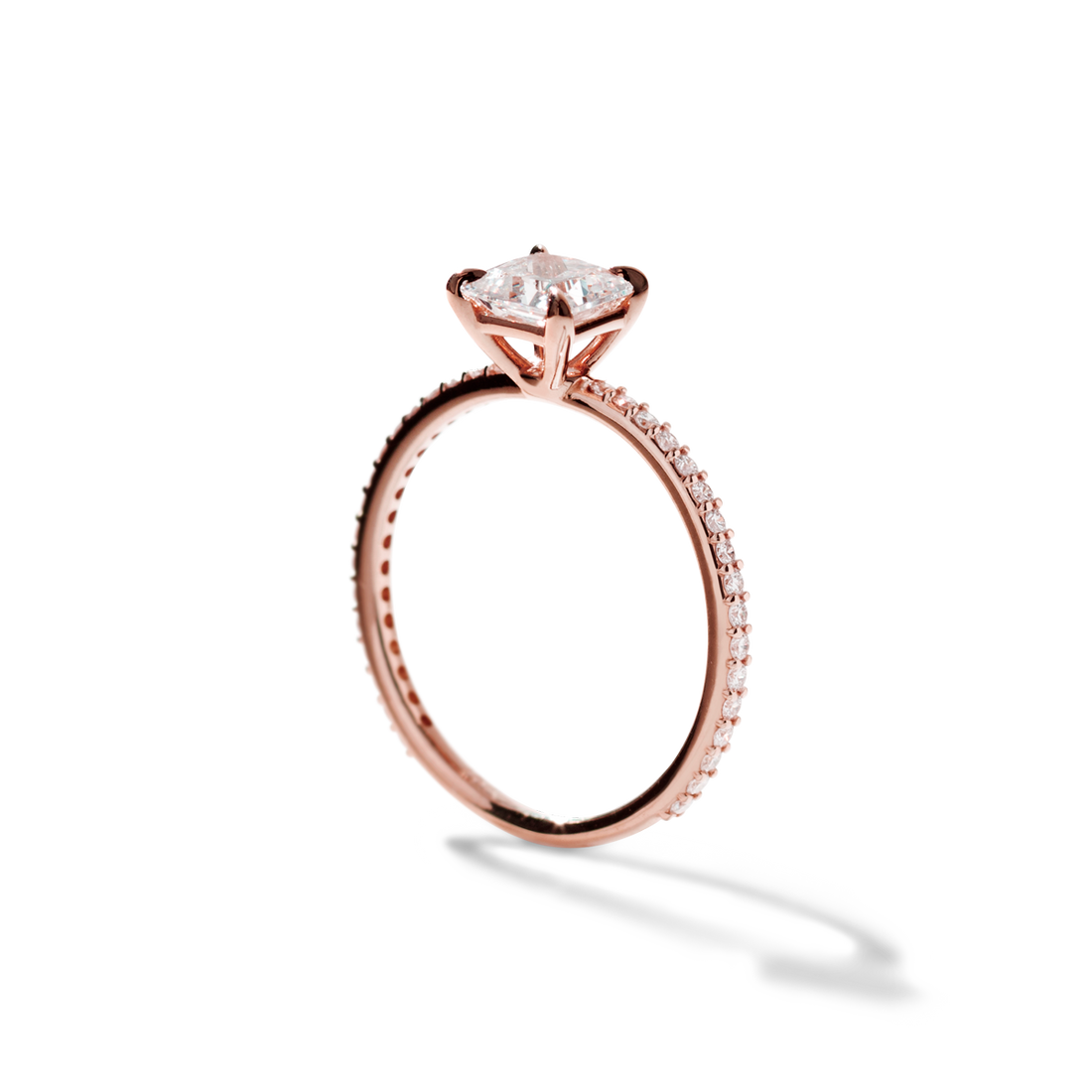 Solitaire Pave Engagement Ring